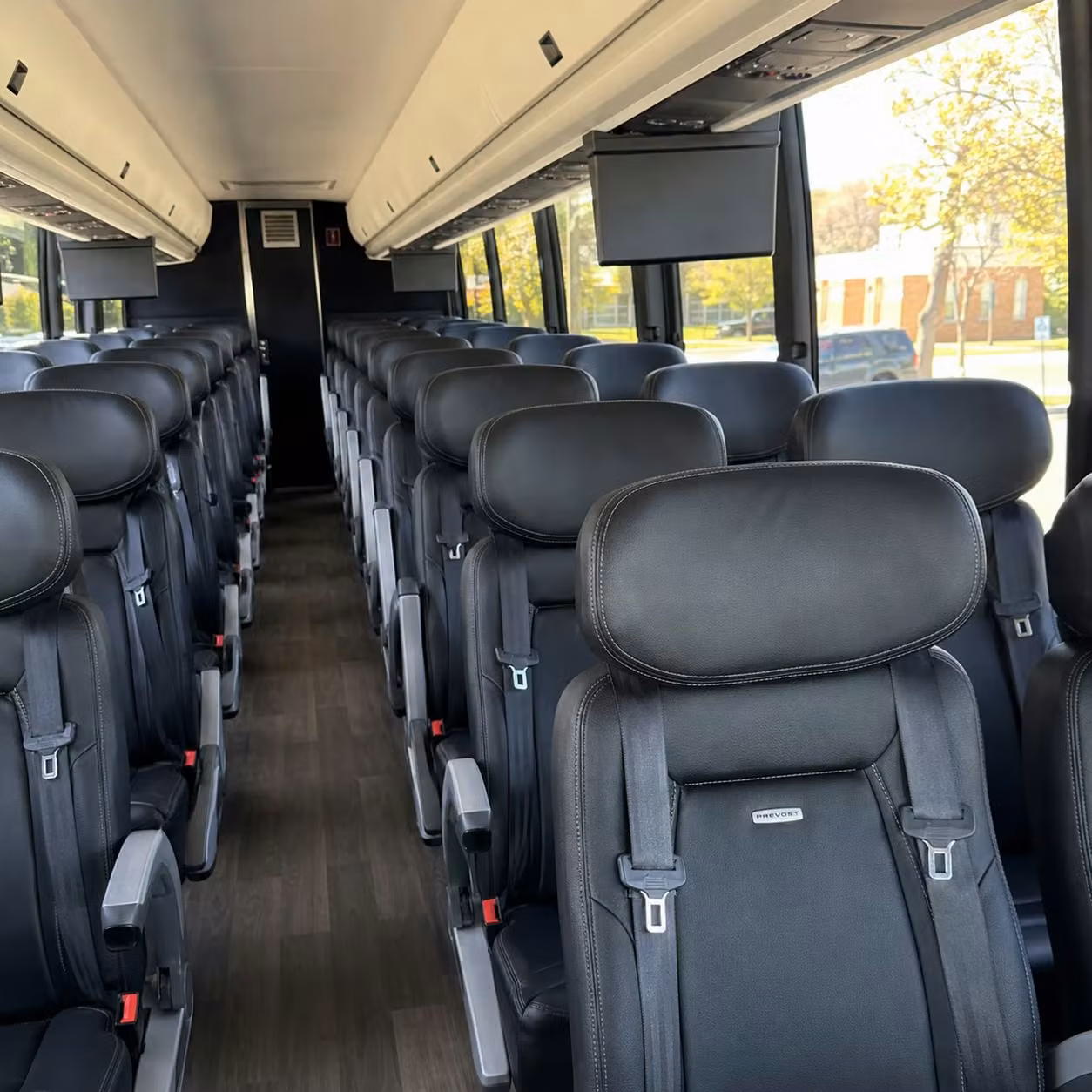 cedar rapids charter bus rental interior